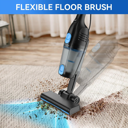 Corded Stick Vacuum Cleaner 20KPa 600W Motor 2-in-1 Bagless Upright Handheld Vacuum 0.8L Dustbin for Hard Floor Pet Hair Carpet Car Stairs