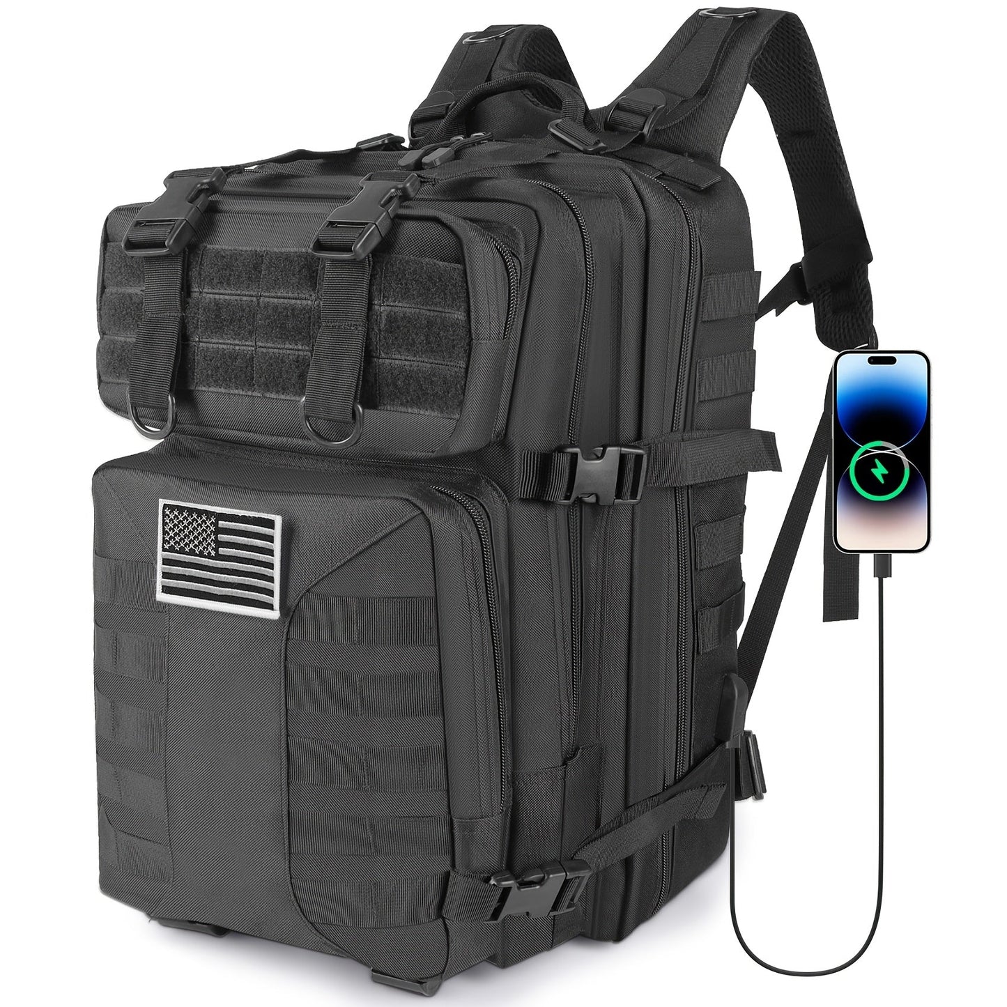 Tactical Military Backpack 50L – Large Capacity Molle Rucksack for Camping, Hiking, Hunting, Fishing & Travel