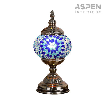 DIY Mosaic Lamp Kit Handmade Glass Table Lamp, Colorful Stained Glass Bedside Night Light with Antique Bronze Base