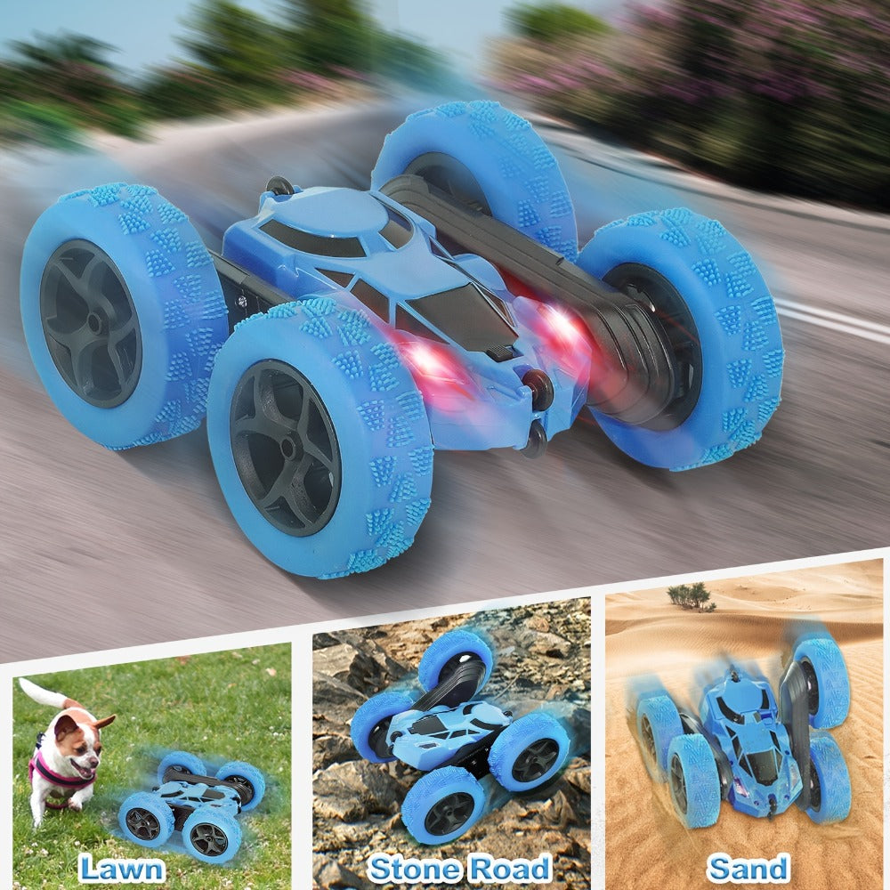 Remote Control Car, Double-Sided 360-Degree Flip Stunt Model with LEDs, 2.4GHz Control and 1400mAh Battery