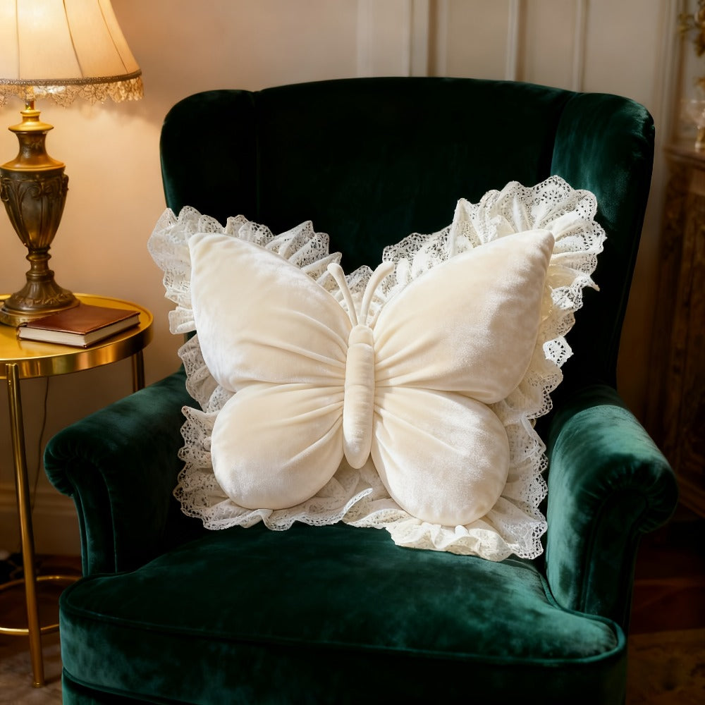 Butterfly Shaped Throw Pillow 3D Bow Decorative Cute Accent Pillow for Bed Sofa Couch Velvet for Entryways, Bedrooms and Living Spaces