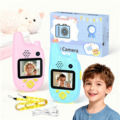 Kids Video Walkie Talkies 2 Pack with Video Call, Voice Changer & Dual Camera, Long Range Outdoor Toy