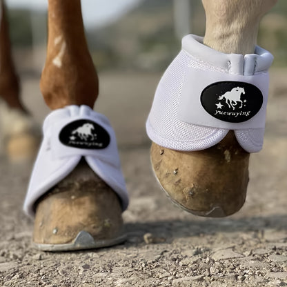 Horse Bell Boots Non-Turning Durable Protective Horseshoe Overreach Boots for Horses, Pair, S/M/L Available in Black Red White Royal Blue