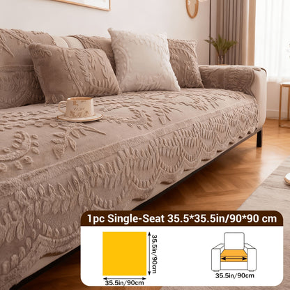 Sofa Cover Quilted Plush-Texture Panels in 35.5-Inch Width for 1 to 4 Seats, Backrest or Armrest