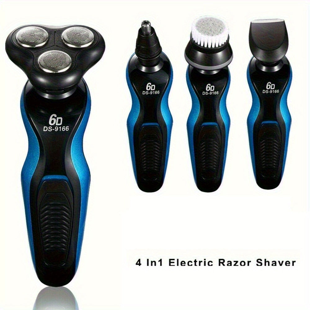 Electric Shaver 4-in-1 Men’s Razor and Beard Trimmer Kit with USB Rechargeable Power for Wet/Dry Use