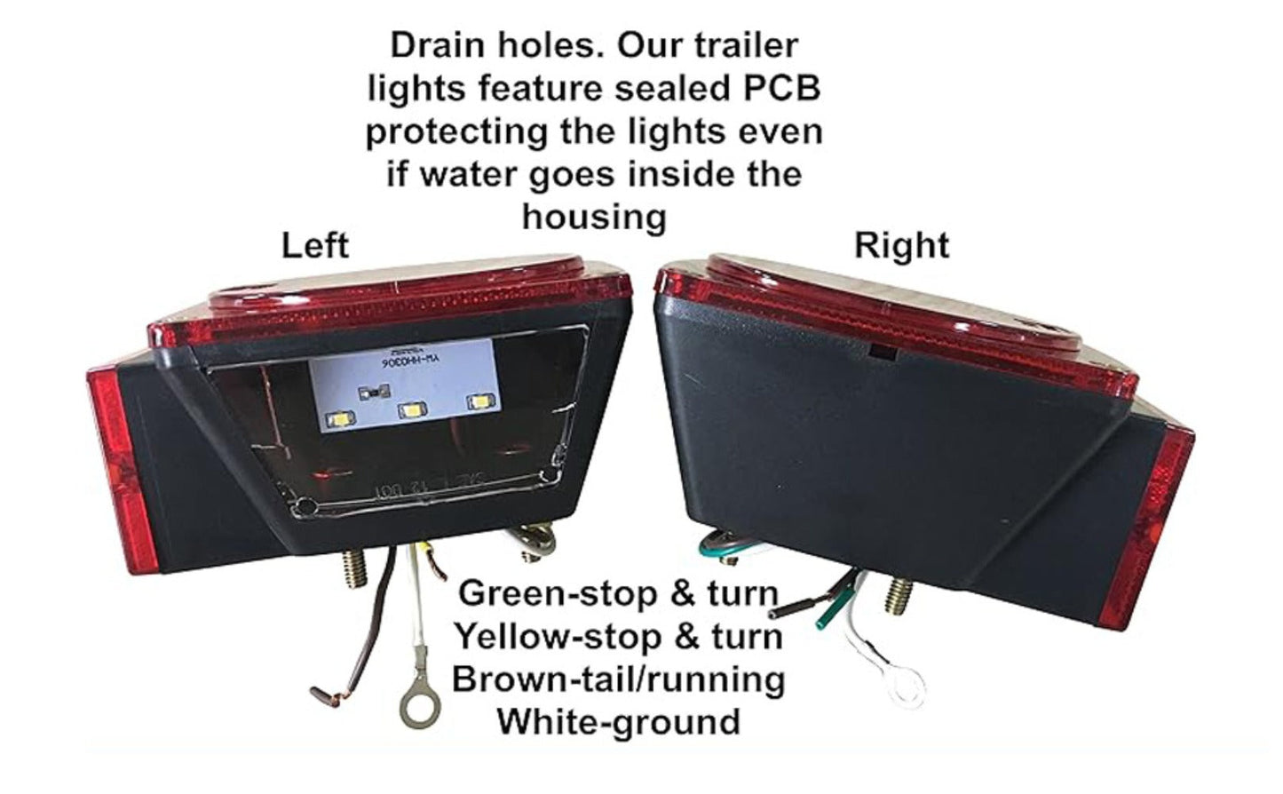12V LED Trailer Tail Lights Kit – Stop, Turn Signal, Brake & License Plate Light for Trailers Under 80" – Boat, RV, Camper, Truck