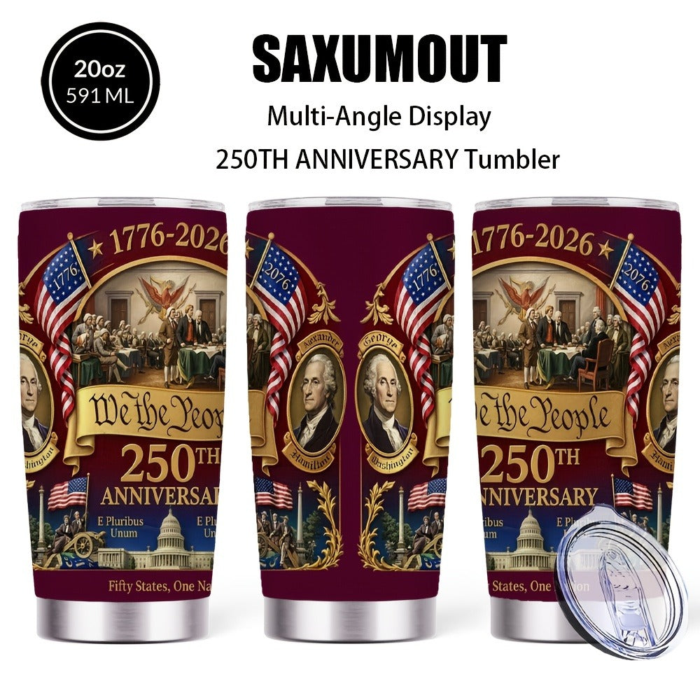Travel Tumbler 20oz 250th Anniversary Whiskey Bottle Design Stainless Steel Insulated Cup for Entryways, Bedrooms and Living Spaces
