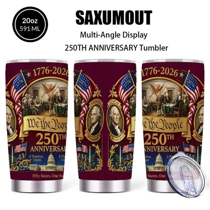Travel Tumbler 20oz 250th Anniversary Whiskey Bottle Design Stainless Steel Insulated Cup for Entryways, Bedrooms and Living Spaces