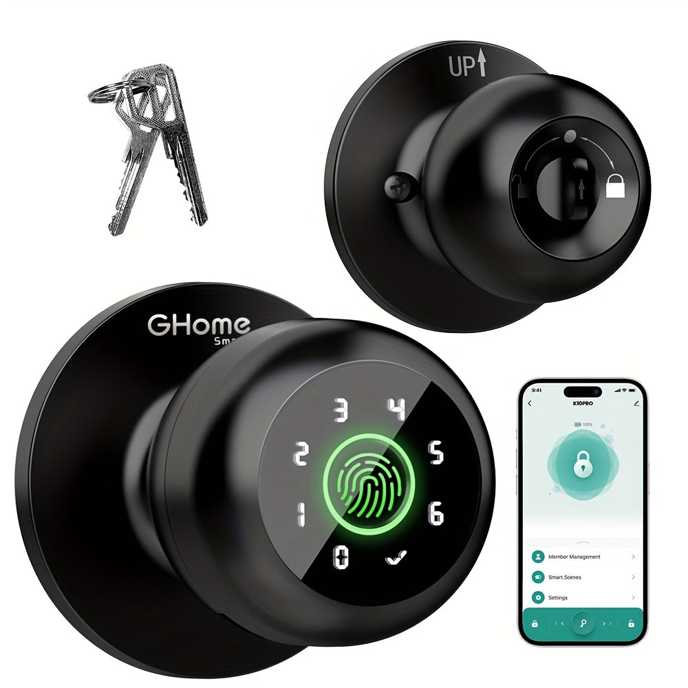 Smart Door Lock GHome K10 K10 PRO K20 and KD03 PRO Knob Models with Three or Four Access Methods