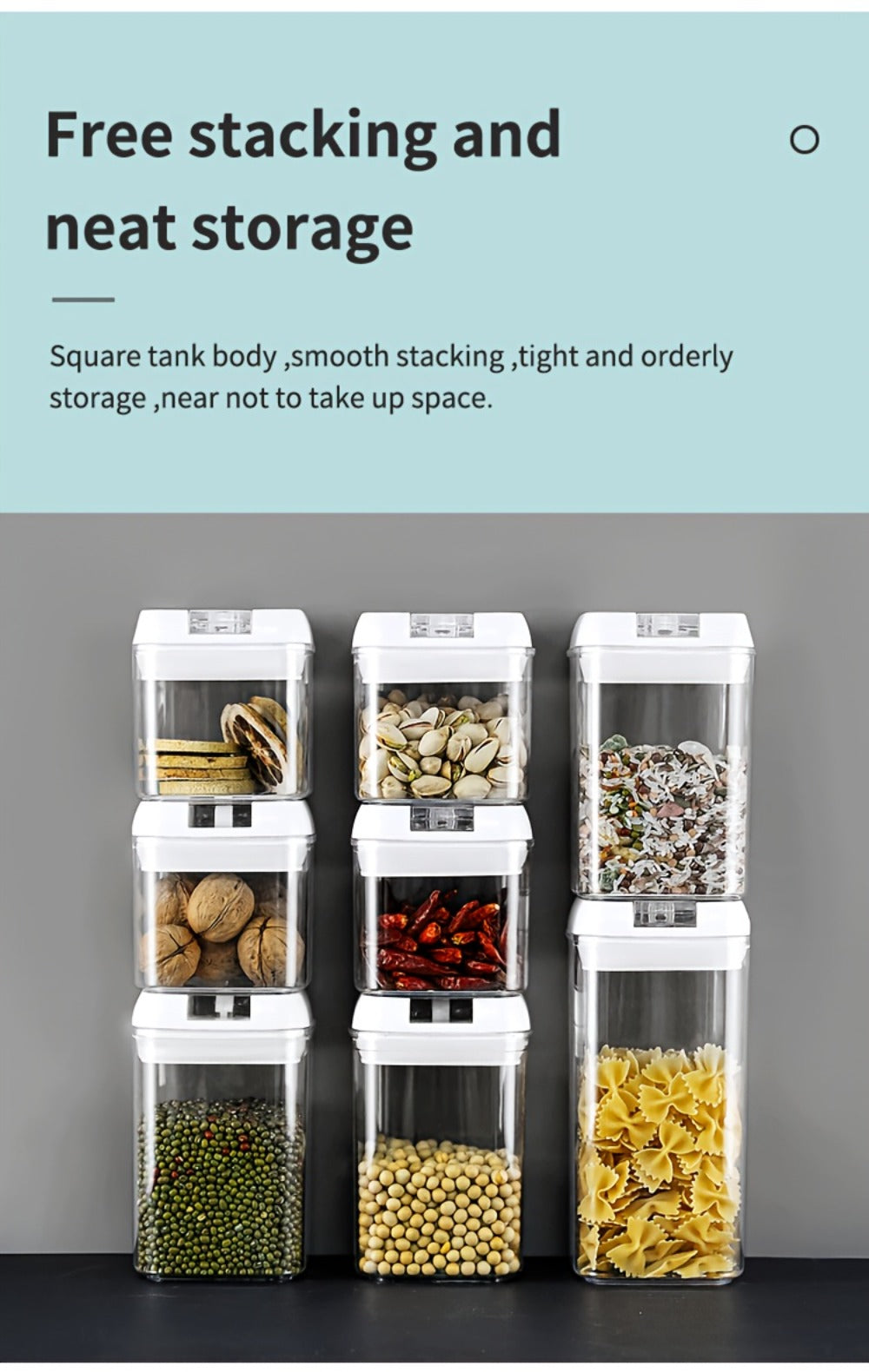 Plastic Food Storage Containers with Lids – Leak Proof Airtight Kitchen Organizer Set for Home Cooking, Dining and Outdoor Meals