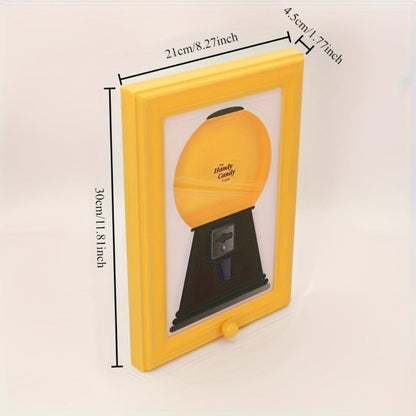 Wall Mounted Photo Frame Candy Dispenser with Shelf, Space Saving & Nut Storage Holder for Home Office Decor