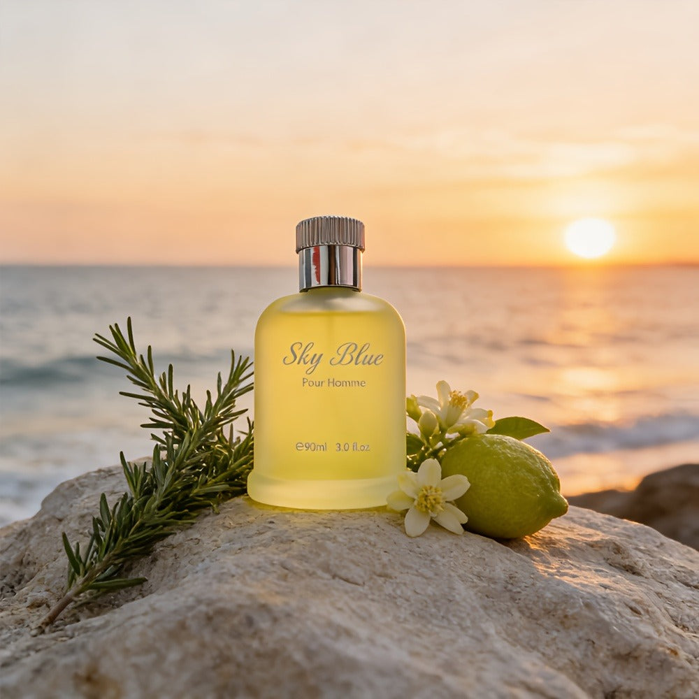 Men's Cologne Eau de Parfum Sky Blue - Bergamot Rosemary & Oak Moss Fresh Masculine Fragrance, No Propylene Glycol