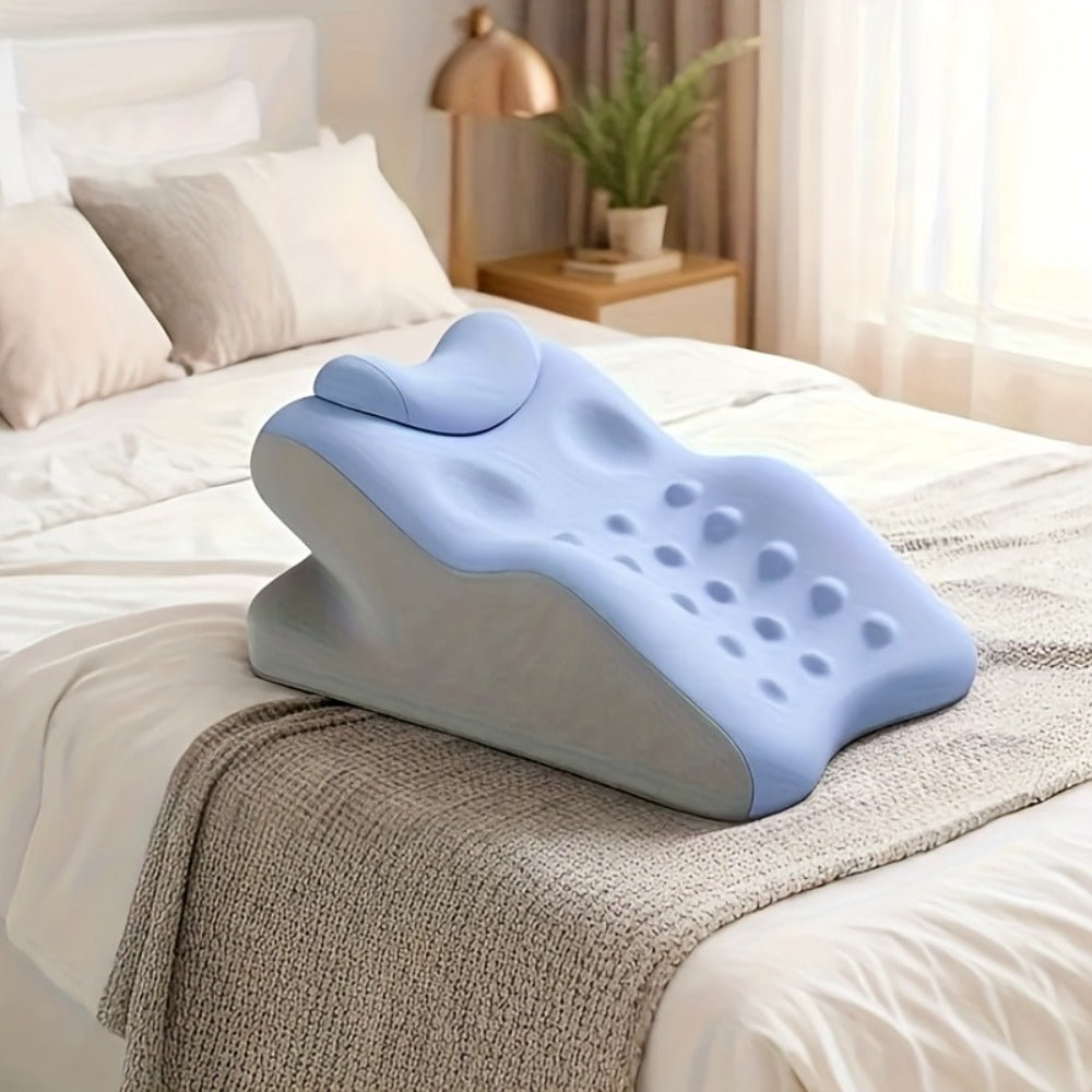 Bed Pillow Contoured Memory Foam Reading Cushion with Removable Washable Cover in Seven Colors