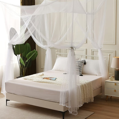 Bed Canopy Mosquito Net – Princess Canopy for Beds with Curtains, Sheer Bed Drapes for Indoor Outdoor Use