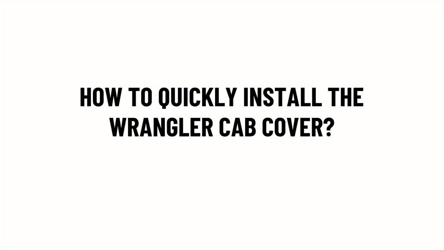 Jeep Wrangler Half Cab Cover in Black 210D Fabric with Reflective Strips, Storage Bag and 2-Door or 4-Door Options