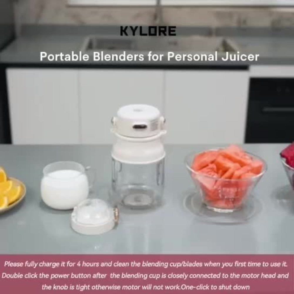 Personal Blender USB-C Rechargeable 27oz - 10-Blade Portable Smoothie Blender with Shoulder Strap