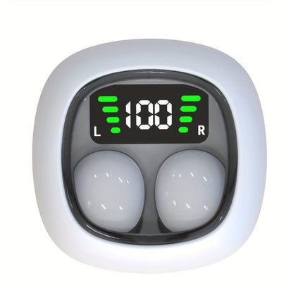 Wireless Earbuds Ultra-Small In-Ear with Touch Control, Built-In Mic and LED Case in Three Colors