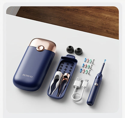Upgraded 1080P Ear Wax Removal Tool with Camera & Storage Case – LED Light, iOS & Android Compatible, Complete Ear Cleaning Kit