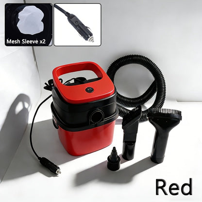 12V Bucket-Style Car Vacuum Cleaner with Suction and Blower Ports, 0.4L-Plus Source Capacity and Seven Colors