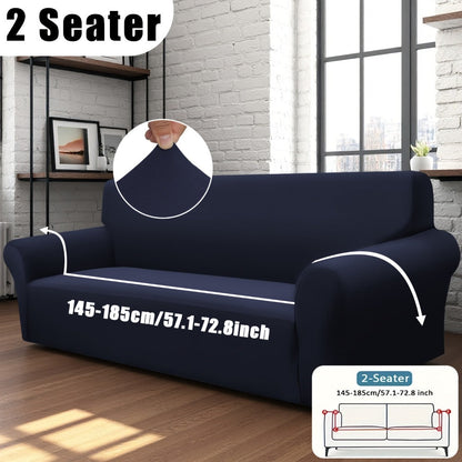 Sofa Cover Solid-Color Fitted Slipcover Options for 1, 2, 3 or 4-Seater Sofas and Separate Pillowcase