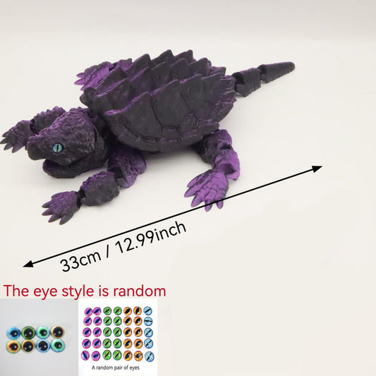 Articulated Crocodile & Turtle 3D Printed Figure, Large Flexible Movable Joints Poseable Animal Collectible