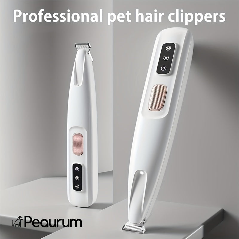 Pet Hair Clipper, Peaurum White Grooming Trimmer with Wide Cutter Head and Standard Accessory Package for Dogs and Cats