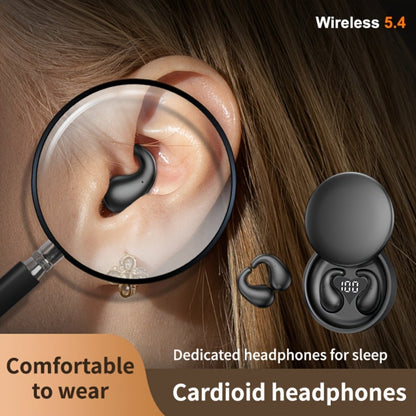 Heart-Shaped Bluetooth 5.4 Sleep Earbuds with Digital Charging Case in Black, White or Khaki