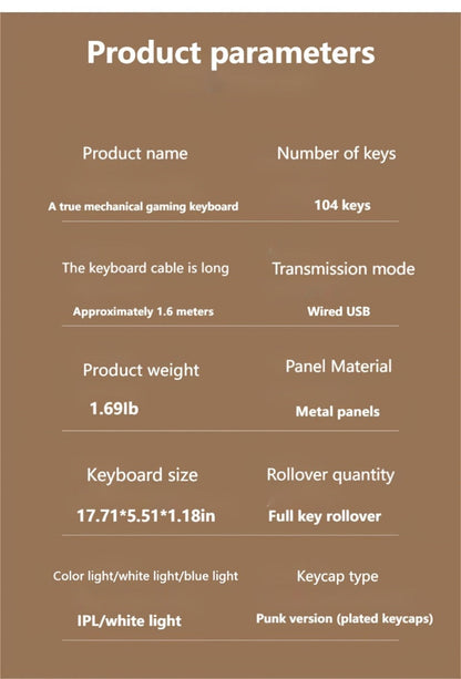 Steampunk Typewriter Mechanical Keyboard with Blue Switches – Retro Old-Fashioned USB Wired Gaming & Office Keyboard for Desktop Laptop PC
