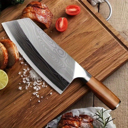 Damascus Chef Knife Set, Sharp Stainless Steel Kitchen Knife with Damascus Pattern Blade for Chopping Vegetables