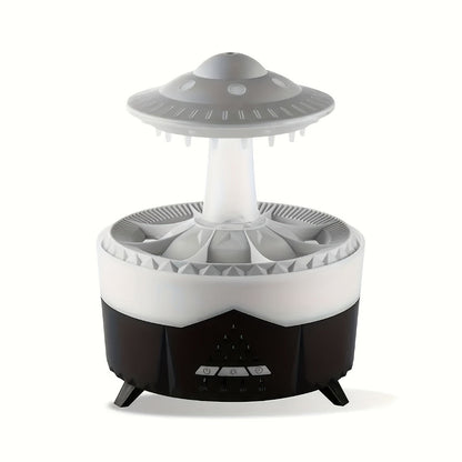 Raindrop Aroma Diffuser with Warm Center Light, Remote and Body-Button Controls in Black or White