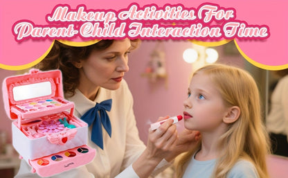 Kids Makeup Kit for Girls Ages 5-12, 48PCS Princess Pretend Play Cosmetics Set, Eyeshadow, Blush