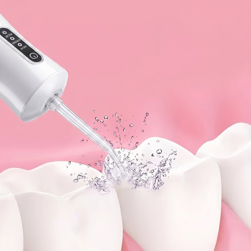 Adjustable Pressure Water Flosser with Interchangeable Nozzles – USB Rechargeable Smart Electric Oral Irrigator for Deep Teeth & Gum