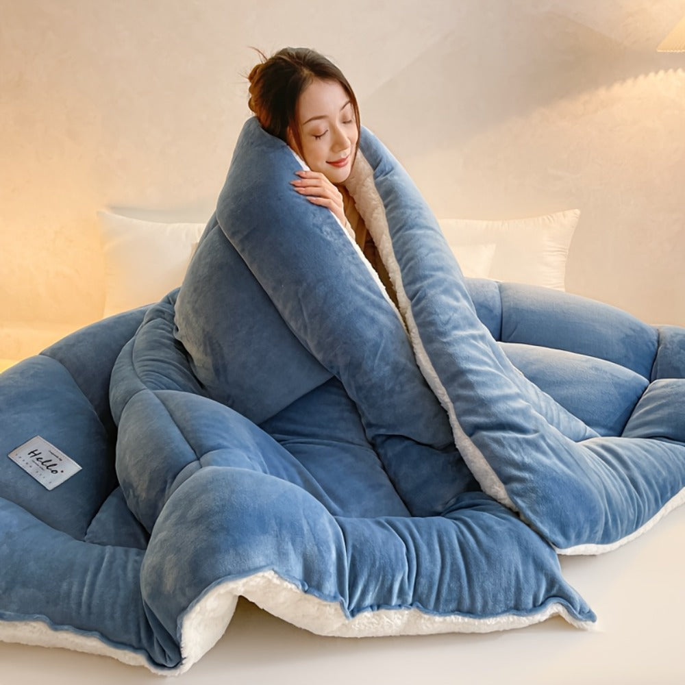 Box-Quilted Solid Comforter in Five Colors with Twin, Full, Queen and King Dimension Options