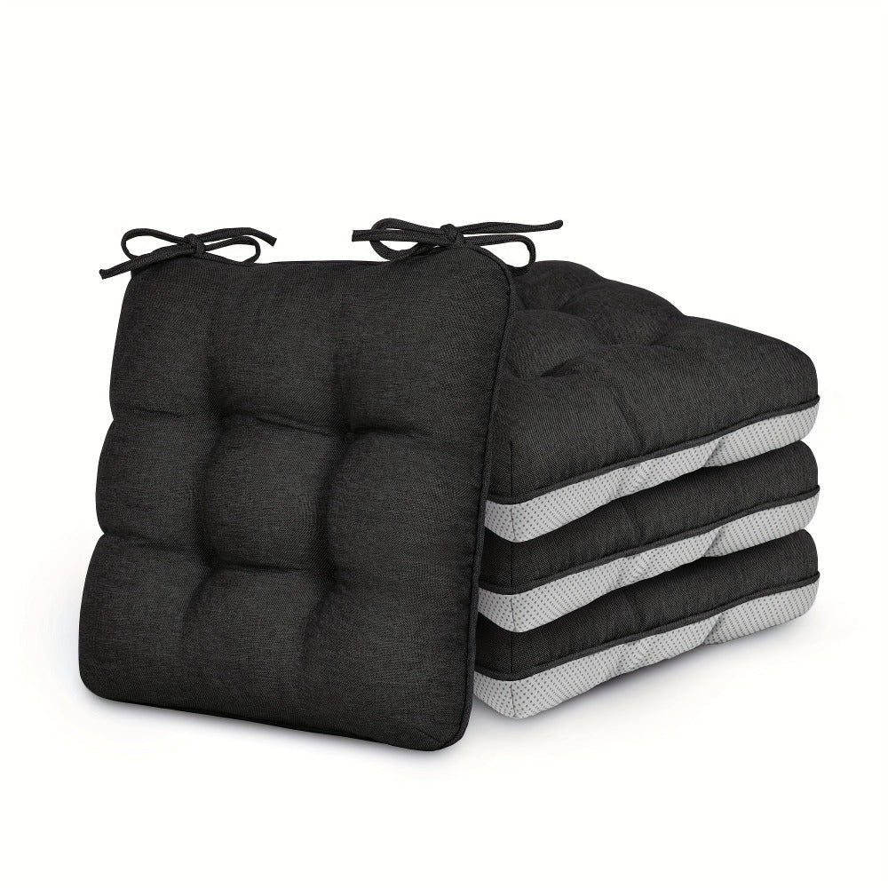 Memory Foam Chair Cushions 4/8 Pack, Non-Slip Seat Pads for Dining Chairs, Kitchen, Office & Patio – Indoor Outdoor Chair Pads M/L Size