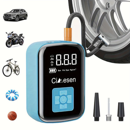 Portable Tire Inflator Air Compressor 150PSI 100W Cordless 4000mAh Digital Display 5 Modes USB-C Fast Charge for Car Motorcycle Bicycle Ball
