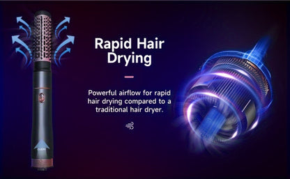 5-in-1 Hot Air Styling Comb Set Negative Ion Hair Dryer Brush with 5 Interchangeable Heads, for Home, Travel and Salon Hair Styling