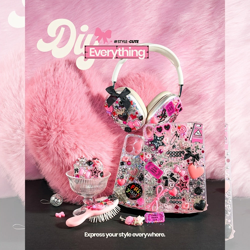1050pcs Junk Case Charms Kit Kawaii DIY Phone Case Decoration for Home and Salon Manicures