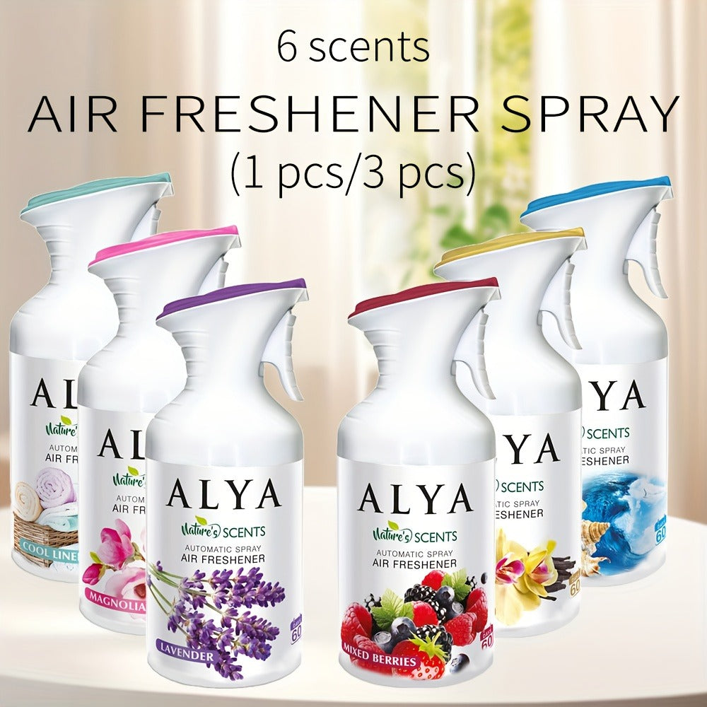 Aromatherapy Air Freshener Spray 8.45oz, 6 Scents: Lavender, Magnolia, Mixed Berries, Ocean, Cool Linen & Vanilla