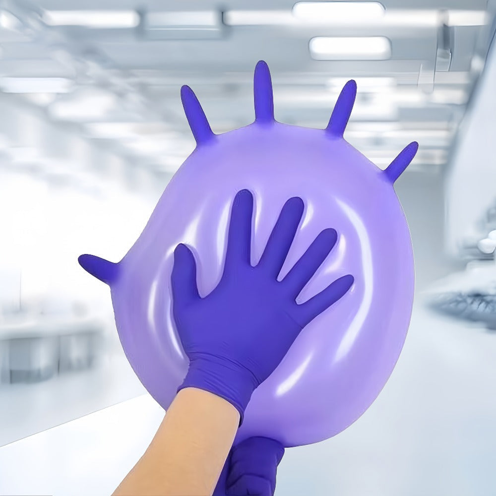 GTT Dark Purple Nitrile Disposable Gloves in 500-Piece Packs with Four Size Options from S to XL