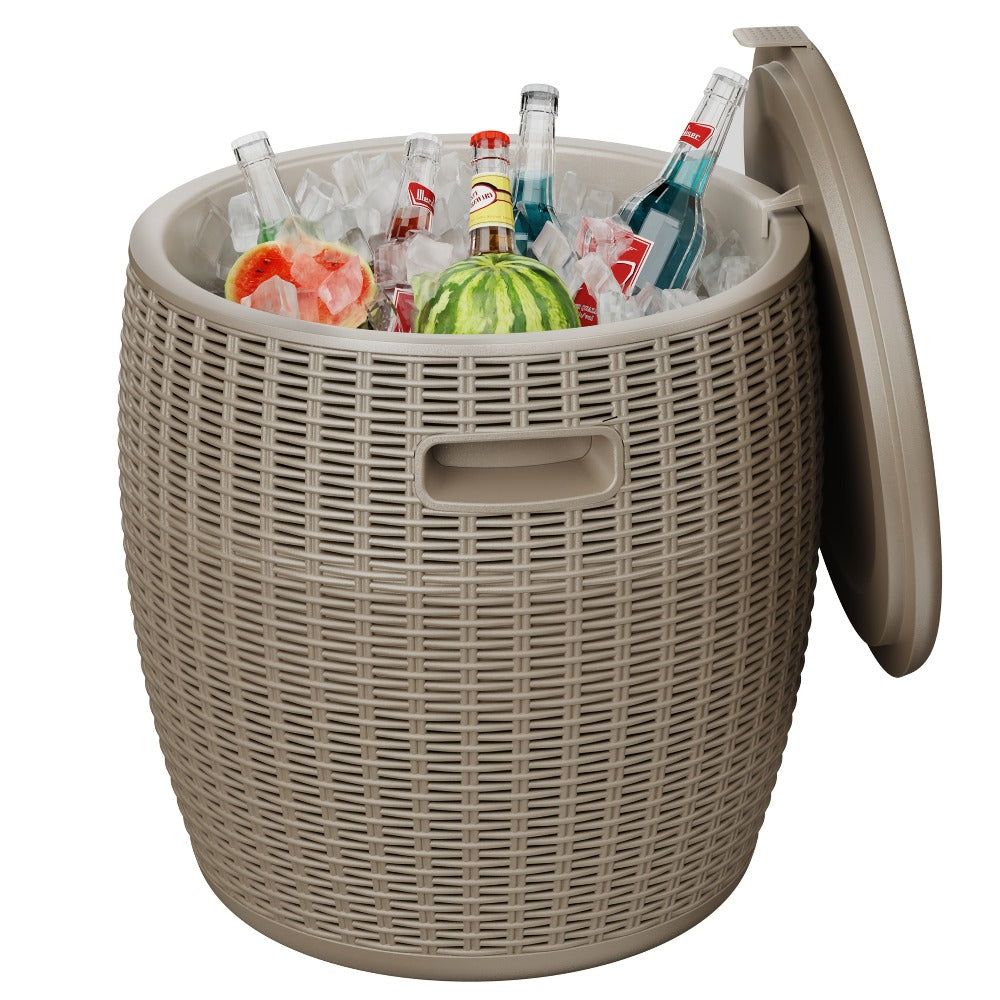 Insulated Ice Bucket with Drain Plug – Large Food-Grade Plastic Cooler for Parties, Camping, BBQ & Outdoor Events