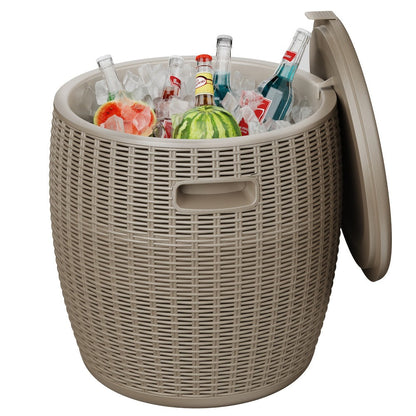Insulated Ice Bucket with Drain Plug – Large Food-Grade Plastic Cooler for Parties, Camping, BBQ & Outdoor Events