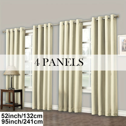 Grommet-Top Blackout Curtain Options in Nine Colors with Seven Width, Length or Panel-Count Labels
