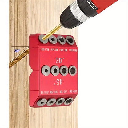 Metal Drill Guide Jig 30° 45° 90° with Allen Wrench, Precise Multi-Angle Drilling for Cable Railing