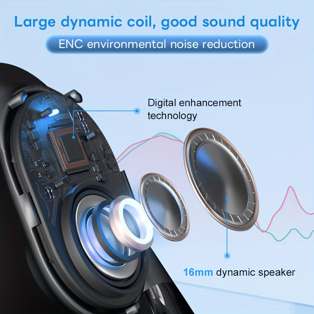 Gionee 90° Suspension Sport Earhook Wireless Earphones, Digital Display Charging Case Noise Cancelling HD Sound