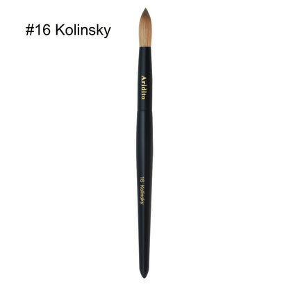 Kolinsky Nail Brush Round Head for Acrylic Extensions – Professional Black Wooden Handle Nail Art Brush with Genuine Kolinsky Hair Bristles