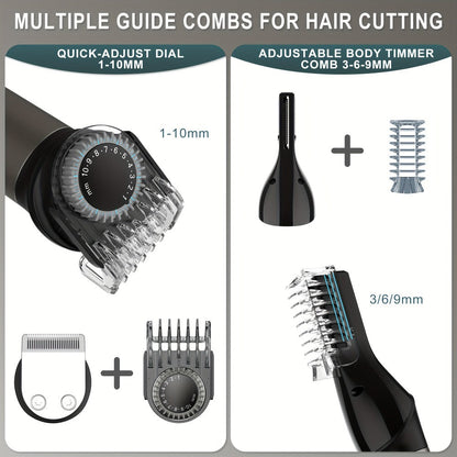 7-in-1 Hair Clipper Grooming Kit for Men Professional Cordless Barber Trimmer Set Beard Nose for Entryways, Bedrooms and Living Spaces