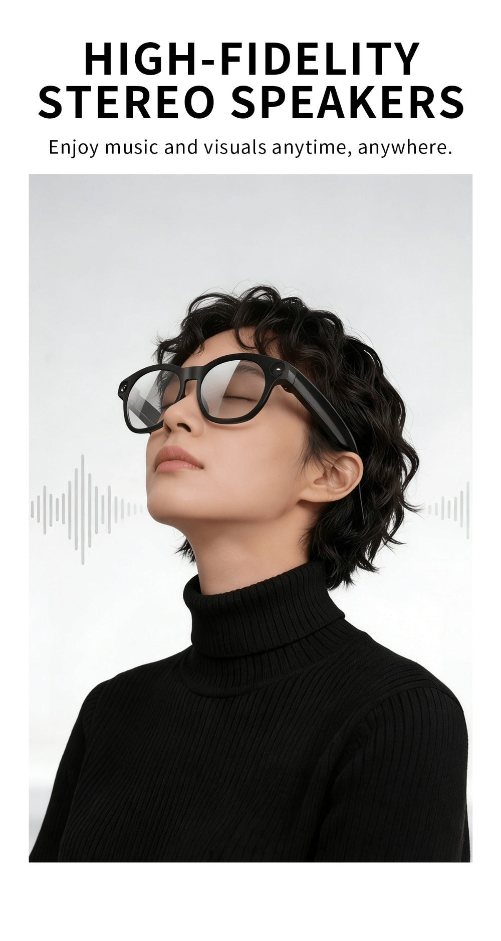 Smart Glasses with Camera and Bluetooth, 8MP Camera Eyewear with Translation, Object Recognition, Touch Control and Bluetooth Audio