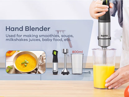 9-in-1-Labeled Immersion Blender Set with Time Display, Chopper, Beaker, Whisk and Frother