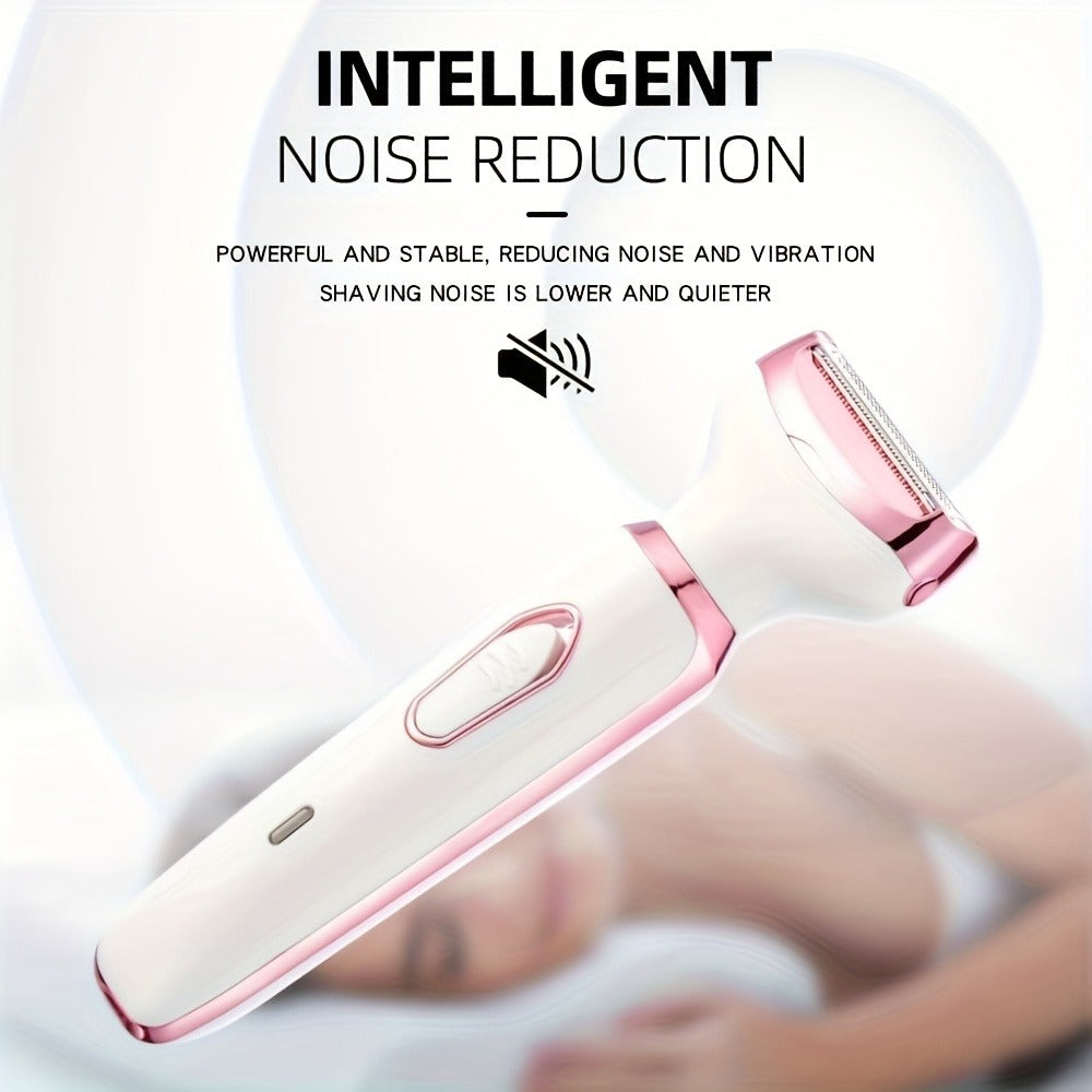 Electric Shaver for Women 4-in-1 Rechargeable Grooming Kit – Painless Hair Remover Eyebrow Trimmer Nose Hair Bikini Trimmer