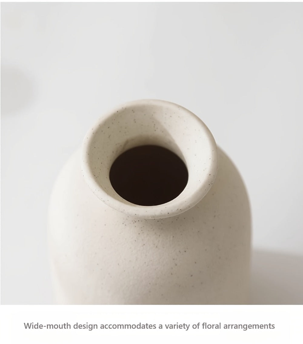 Boho Ceramic Vase Set 3pcs - Matte Nordic Minimalist Geometric Floral Design for Home Decor, Living Room